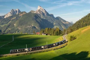 Le train qui change d'altitude et relie trois villes suisses