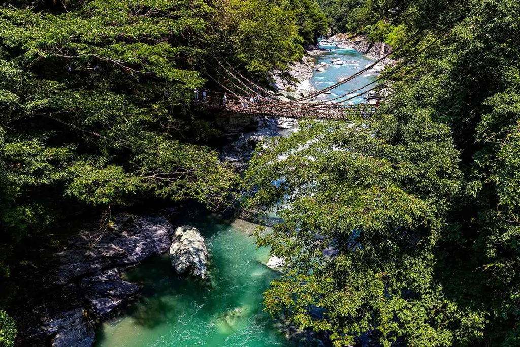 The Iya No Kazurabashi is a suspension bridge, Tokushima, Shikoku Iya Valley