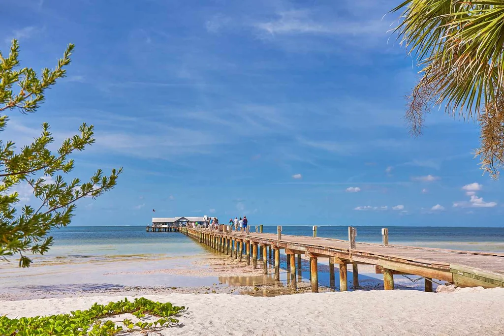 Pier in the sea, Anna Maria City Pier, Anna Maria Island, Manatee, Florida, USA