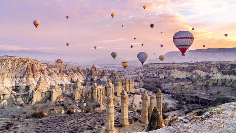 Rock formations in Cappadocia, Turkey