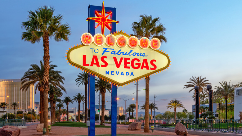 Panneau Welcome to Las Vegas au crépuscule