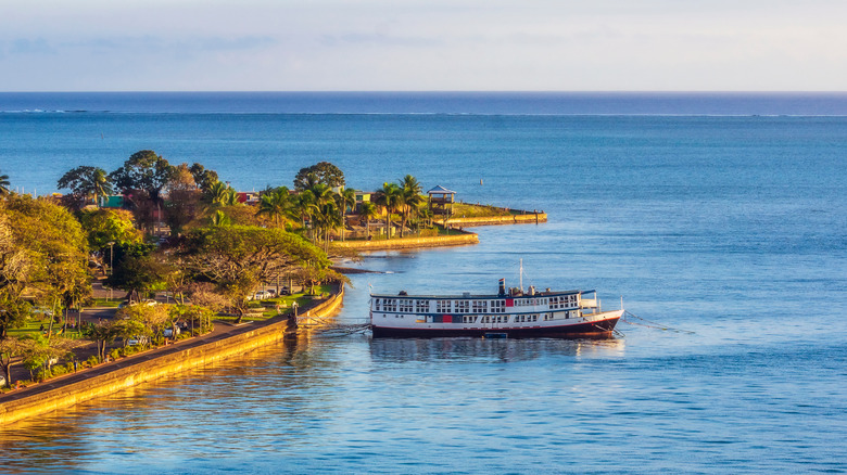 A ship docked at Suva, Fiji