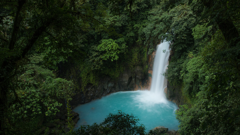Cascade bleue au Costa Rica
