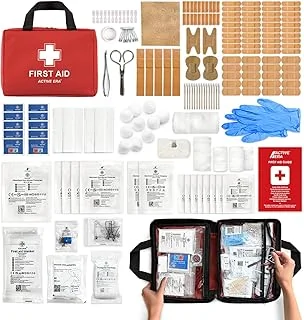 Active Era Trousse de Secours Complète 180 Pièces – Kit de Survie avec Pansements, Bandages, Ciseaux Médicaux et Couverture – Idéal pour Maison, Bureau, Voiture, Voyage, Camping et Randonnée
